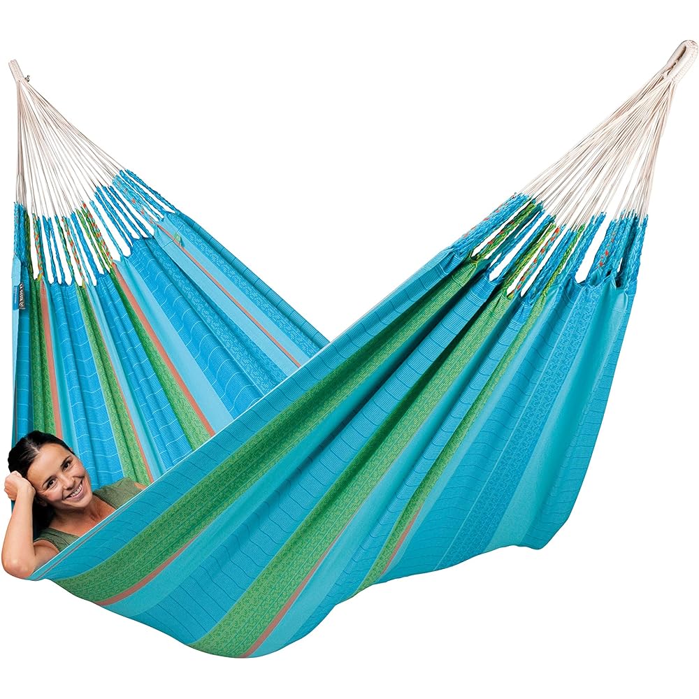 LA SIESTA Classic Hammock King Size FLORA [for 1 to 3 people] Made of Organic Cotton Curacao FLH18-3