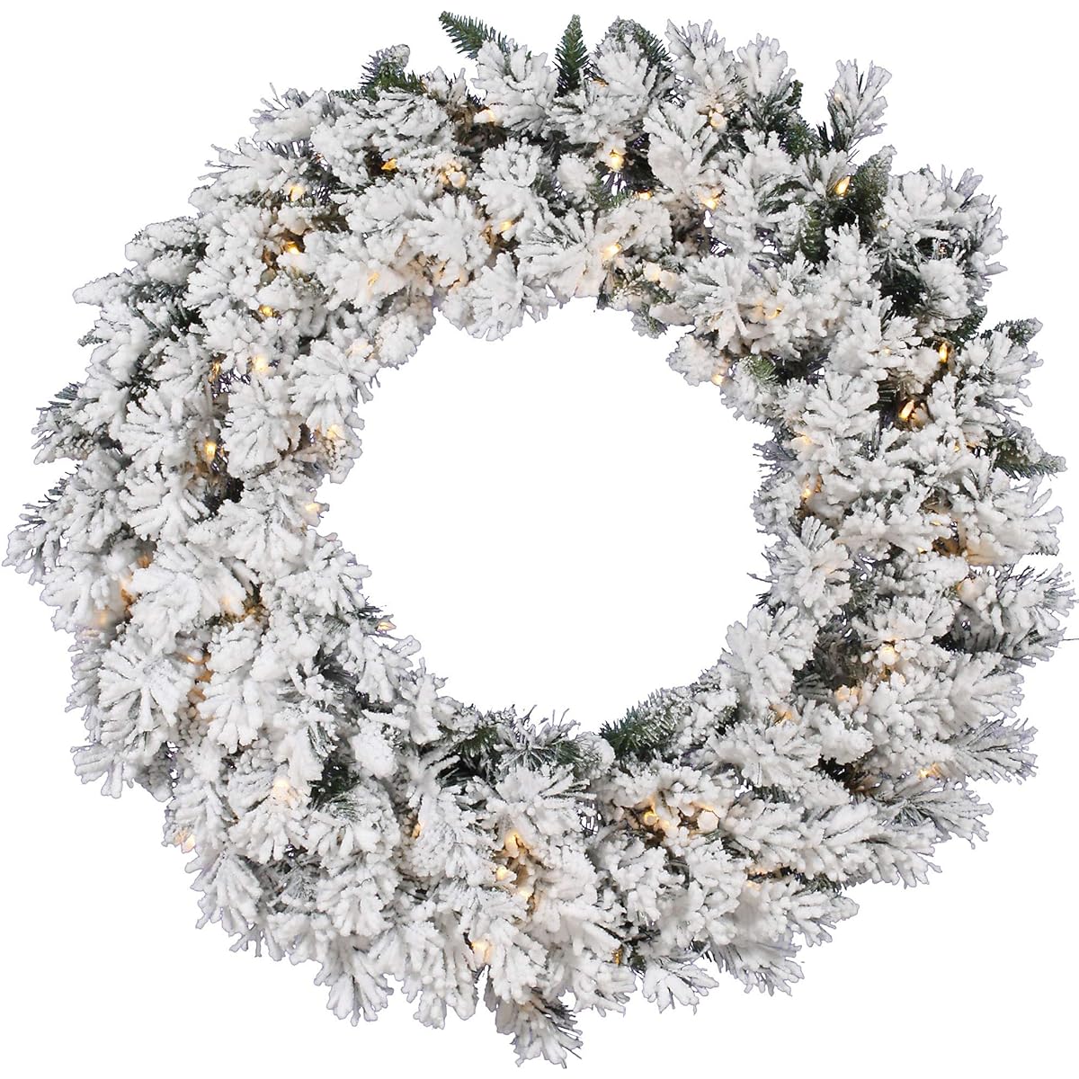 Vickerman 30 " Unlit Flocked Snow Ridge Wreath 30" A128231