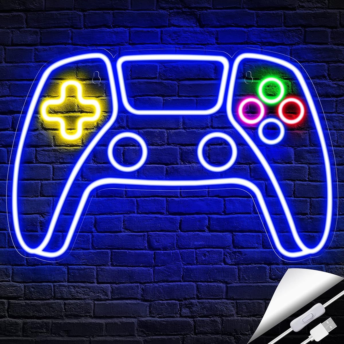 Kavaas Gamer Neon Sign, Neon Controller Sign for Game Room Decor - Teen Boys Room Decor LED Gaming Neon Sign Gaming Wall Decor - Best Gamer Gifts for Teen Boys and Kids