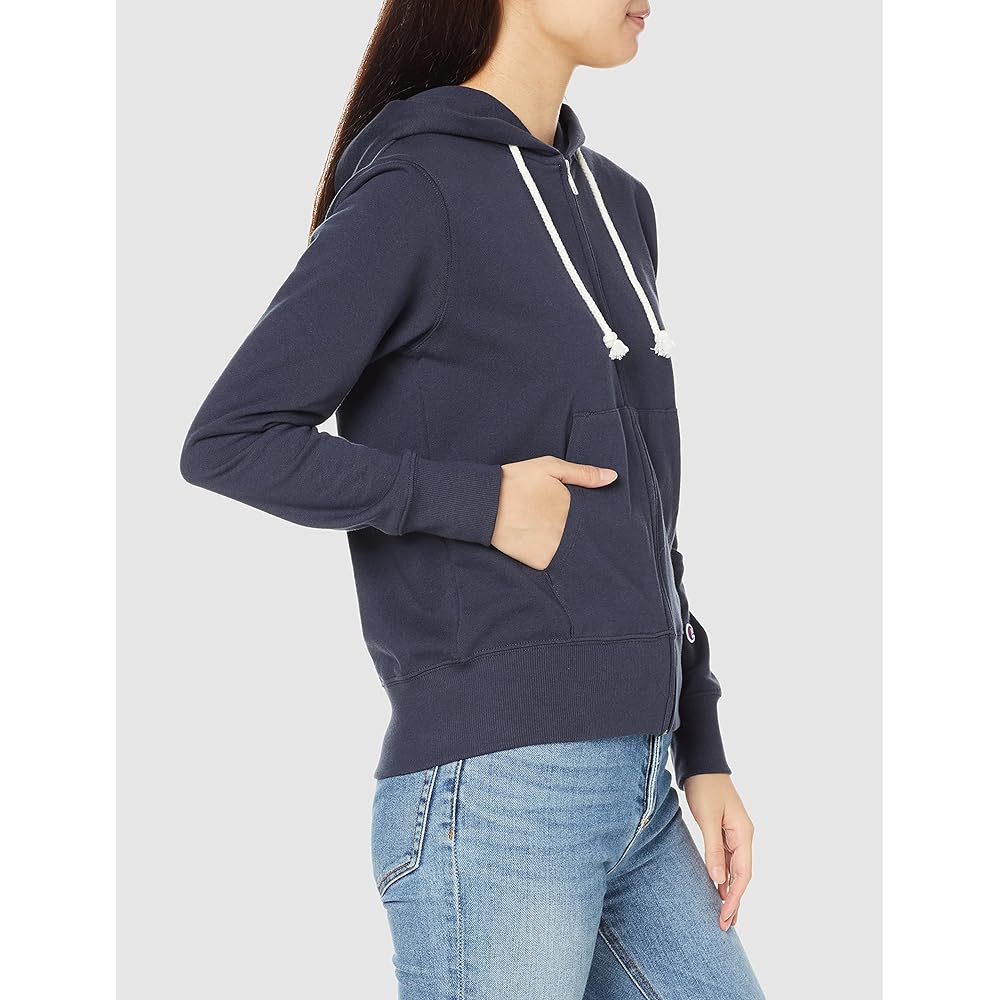 [Champion] Hoodie Sweatshirt Fleece UV Protection One Point Logo Zip Hooded Sweatshirt CW-T109 Women's Navy M