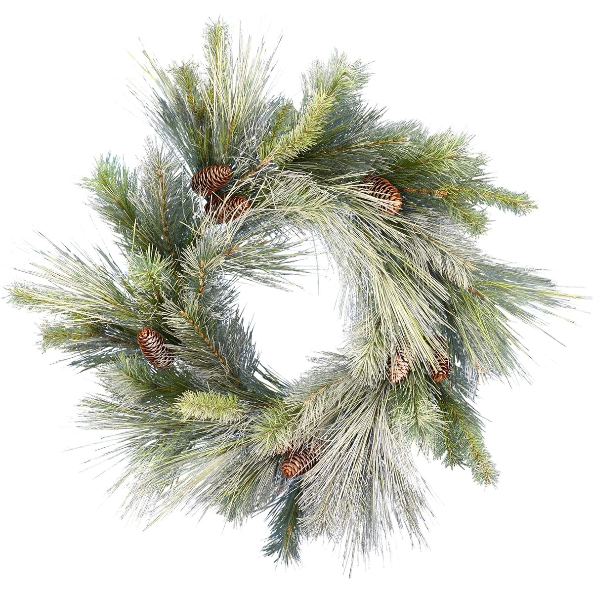 Vickerman 24" Frostmeyer's Pine Artificial Christmas Wreath, No Lights - Faux Pine Christmas Wreath - Indoor Seasonal Home Decor