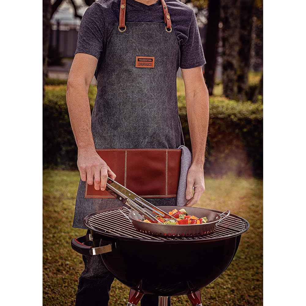 [TRAMONTINA] [TRAMONTINA] Apron Churrasco Black Dark Gray, Brown Free