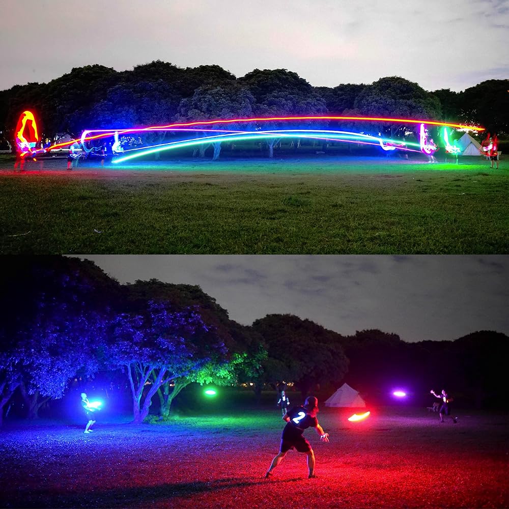 TOSY Flying Disc - 16 Million Colors RGB or 36 LEDs, Super Bright, Smart Mode, Auto Light Up, Rechargeable, Christmas, Birthday, Camping Gift for Men/Boys/Teens/Kids, 175g Frisbee