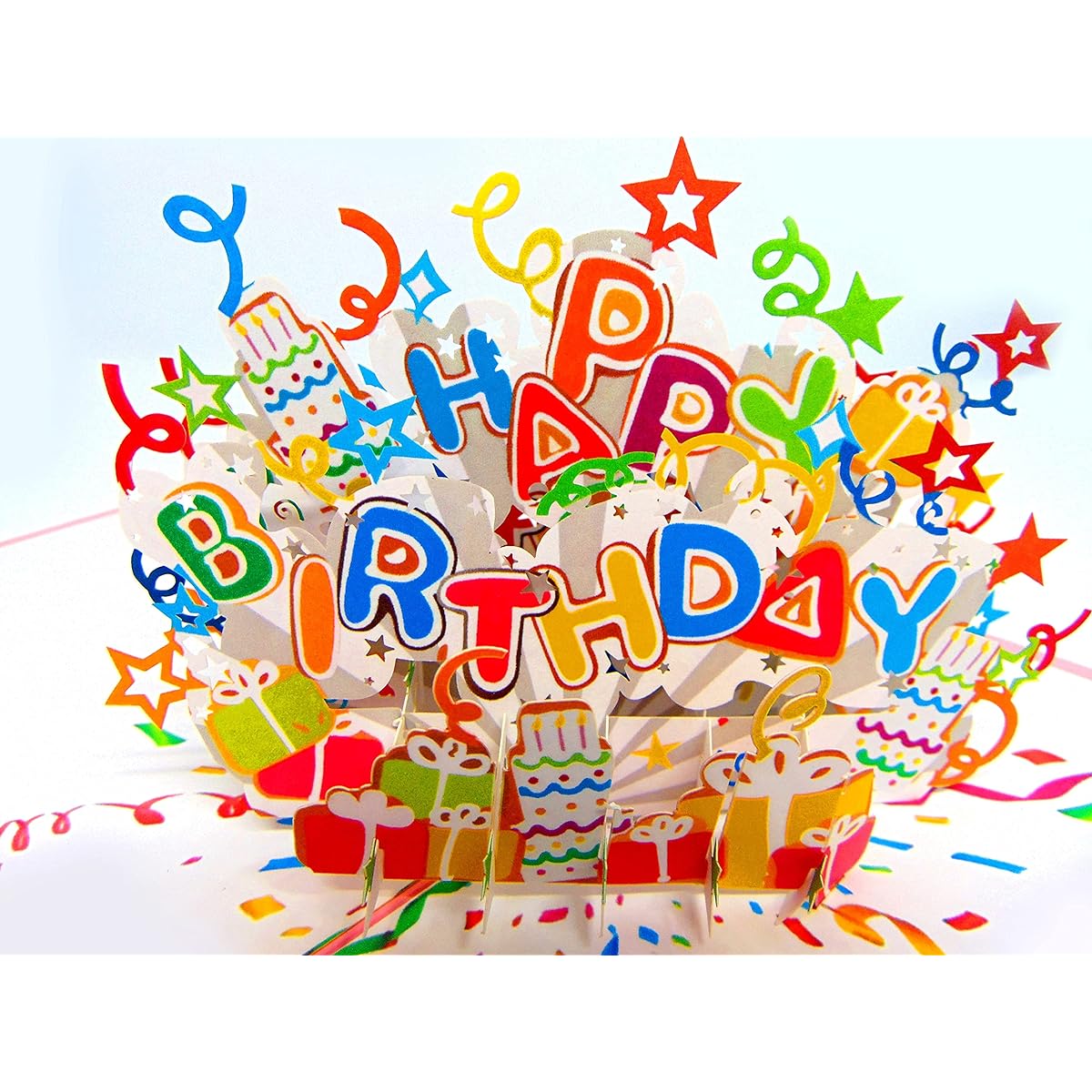 GREENHANDSHAKE Happy Birthday Pop Up Card, 3D Pop Up Greeting Card for Birthday, 6" x 6"