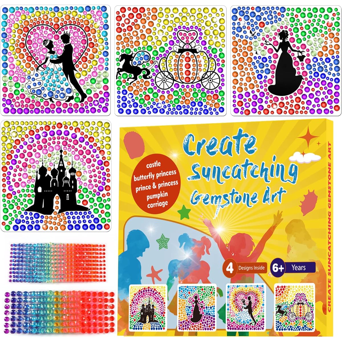 Diamond Art Stickers for Kids (Princess and Prince)