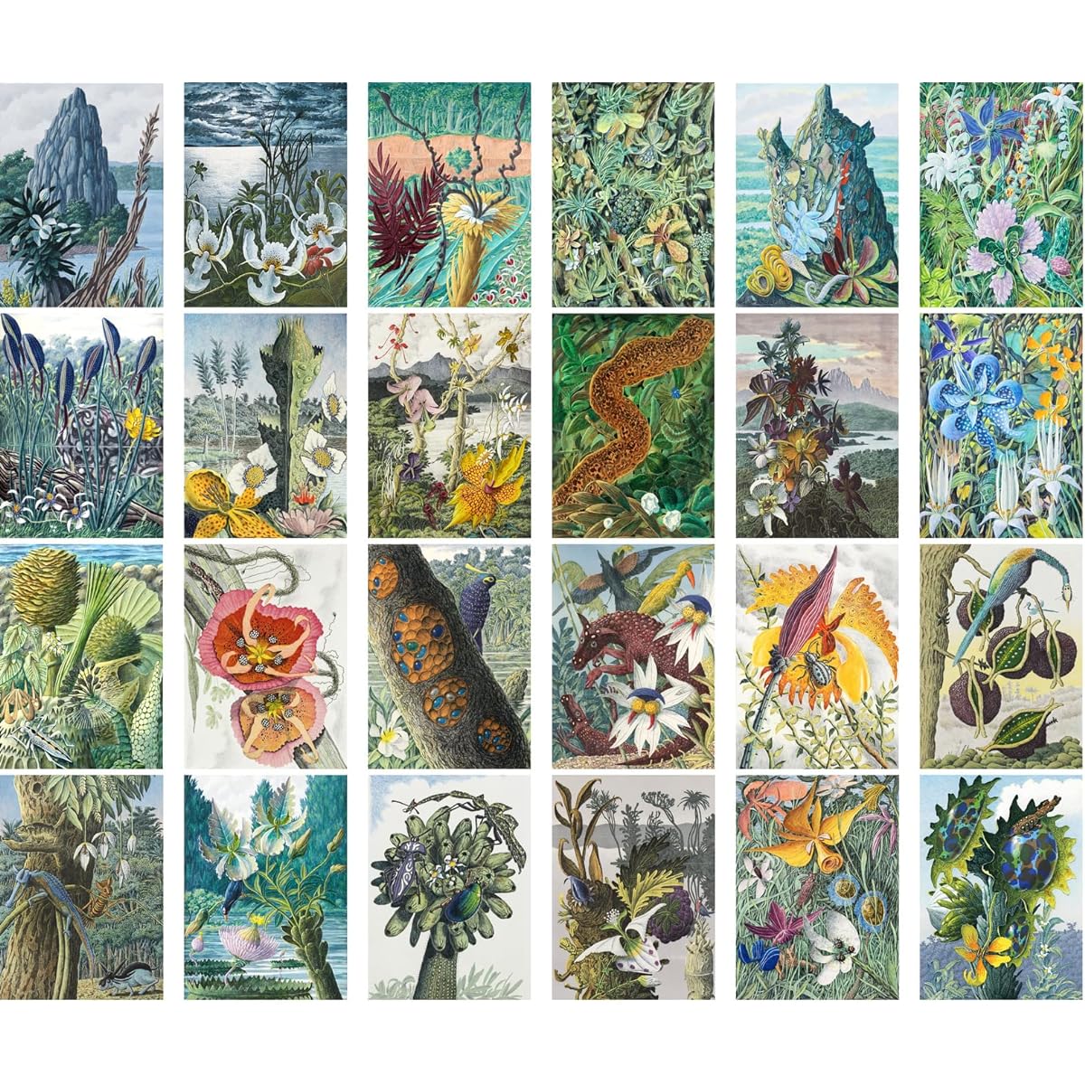 Large Stickers (2.5"x3.5" each) Cool Absurd Scenes in Nature Vintage Postcards Retro Greeting Cards Book Illustrations Reprints