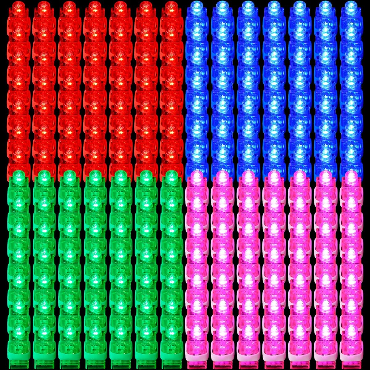 300pcs Finger Lights Light Up Party Favors Finger Lights LED Finger Lights Glowing LED Party Favors Glow in the Dark Birthday Wedding Party Toys 4 Colors Red Blue Green Pink