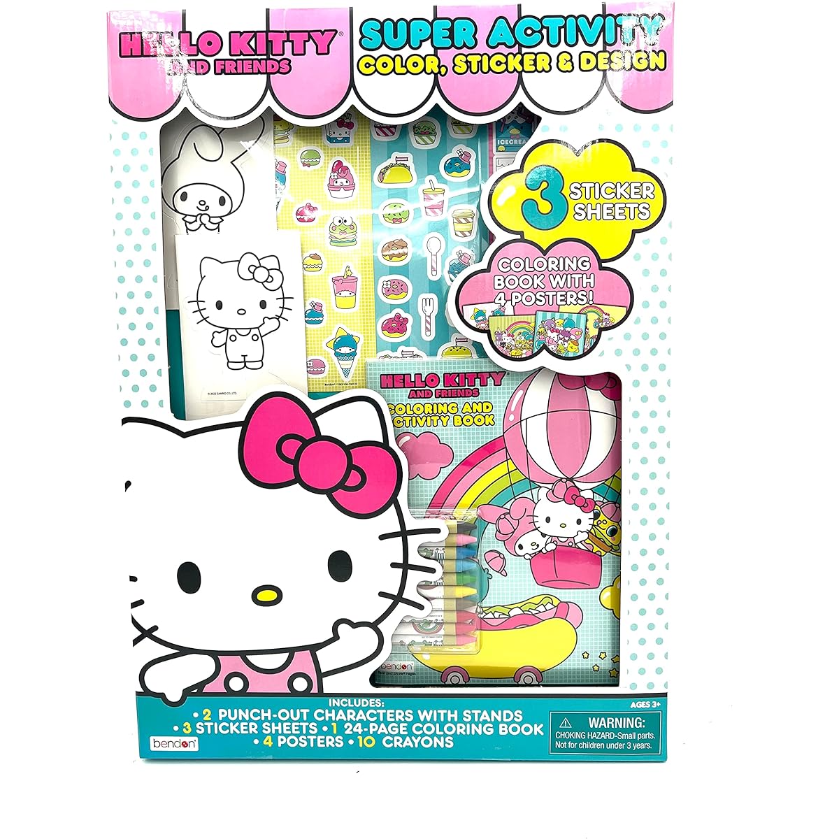 Hello Kitty Super Action Set for Kids Girls - Color/Sticker/Poster/Design Set