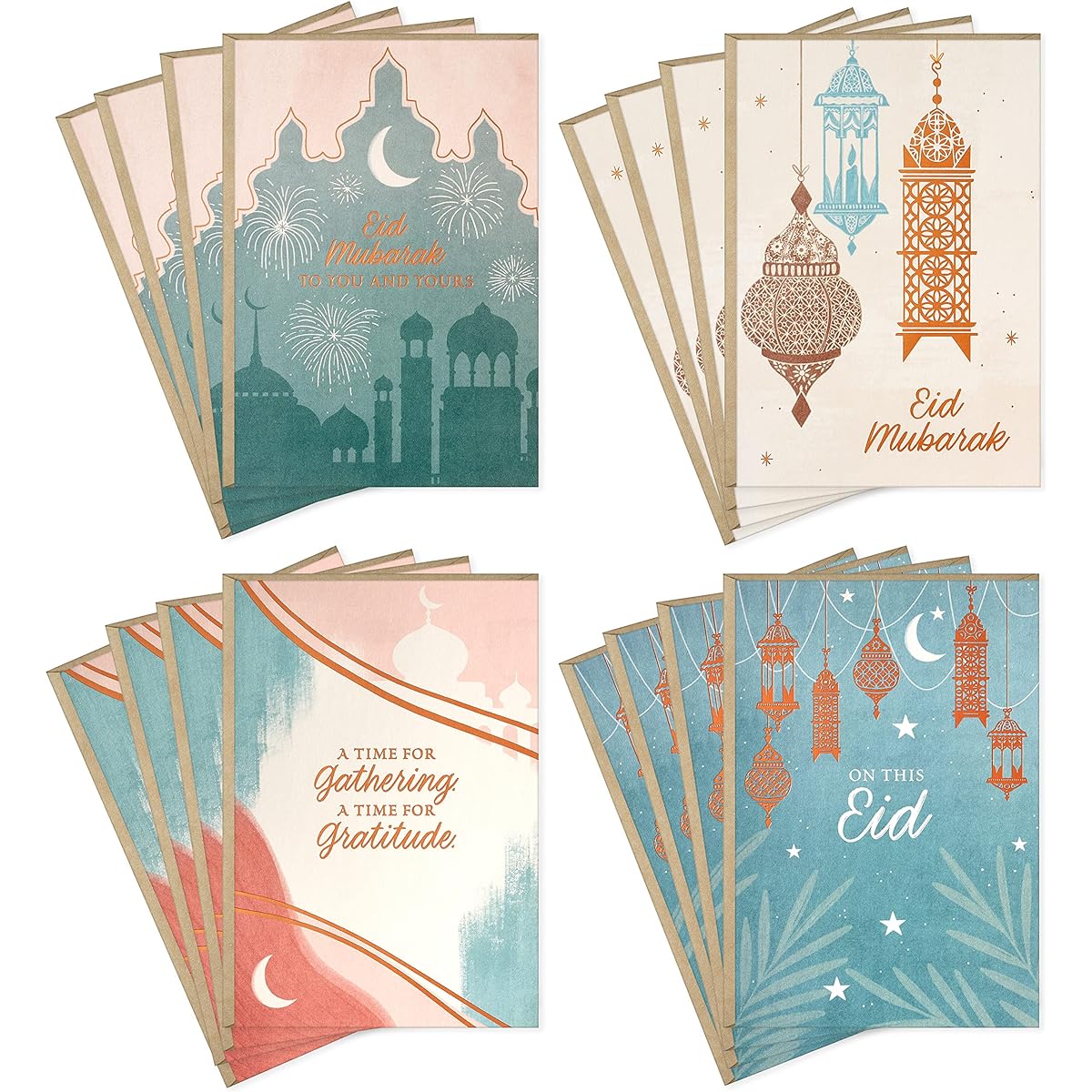 Hallmark Eid al-Fitr or Eid Al-Adha Card Assortment Joys of Eid (16 Cards with Envelopes)