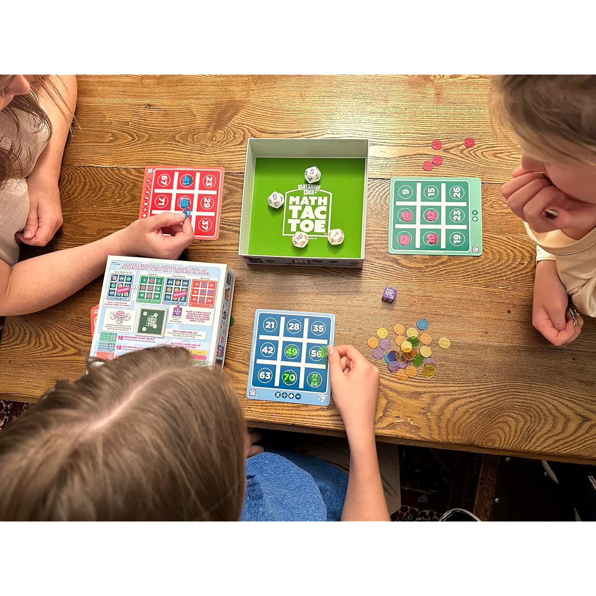 PlaySmart Dice Math-Tac-Toe: Keep essential STEM mental math sharp this summer. A fun new twist on a timeless classic! Multiple skill levels make math fun for ages 8 and up!