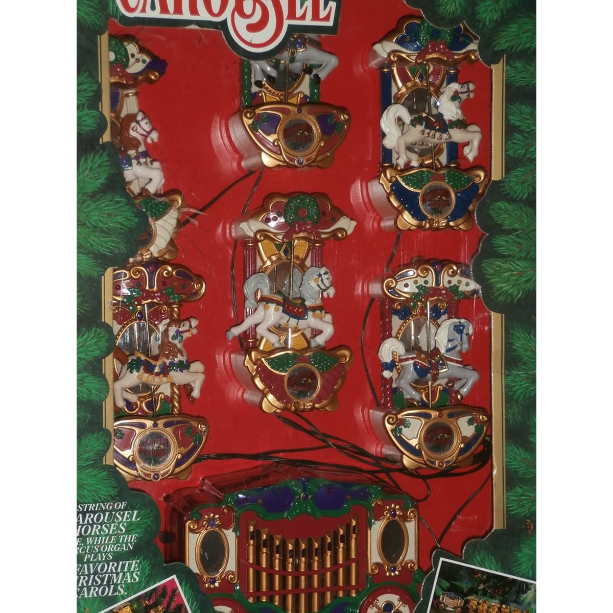 Mr. Christmas Holiday Carousel Musical / 6 Horses Figurines