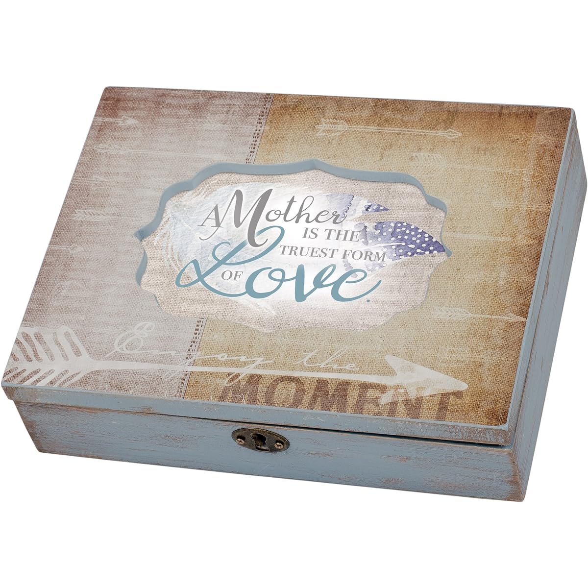 Cottage Garden Mother True Love Arrows Decoupage Music Box Plays Wind Beneath My Wings