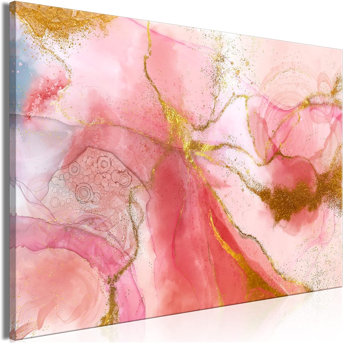 artgeist Acoustic Canvas Wall Art Print Abstract 35x24" - 1 Piece Acoustic Foam Soand Print Artwork for Room Acoustic Soundproofing Marble Paint Stain a-A-10154-b-a