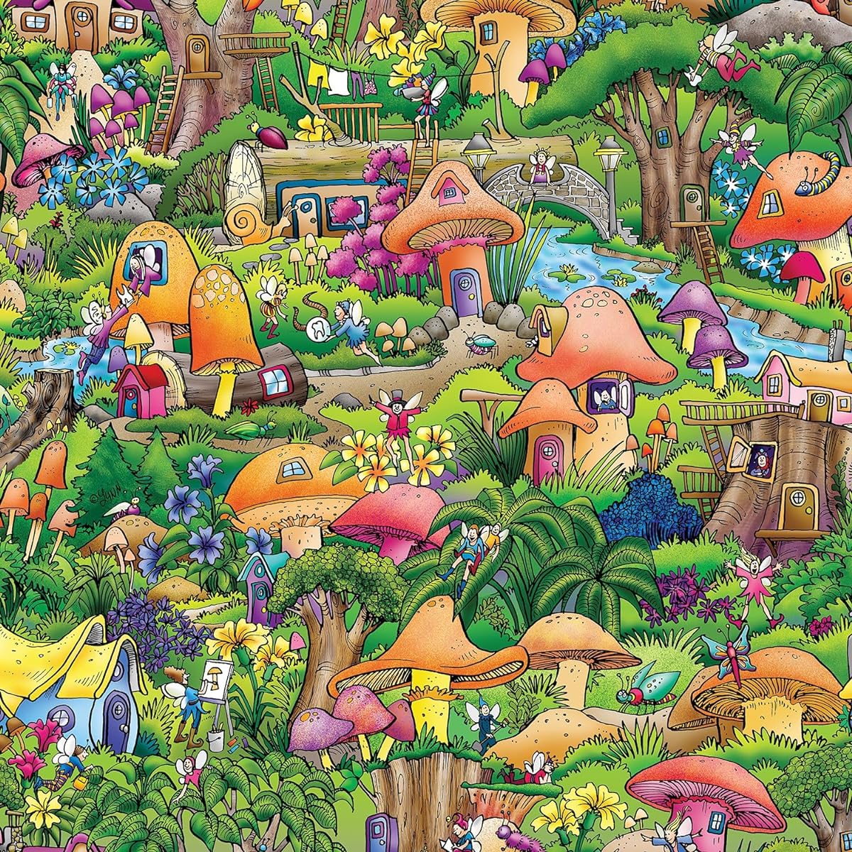Springbok's 500 Piece Jigsaw Puzzle Fairy Tale Mushroom Forest Made in the USA
