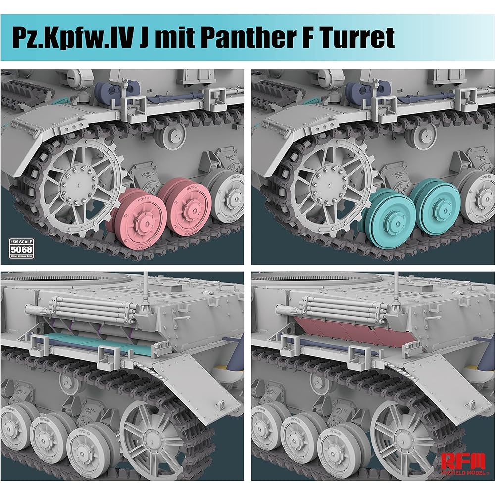 Ryfield Model 1/35 German Army No. 4 Tank J Type/Panther F Turret Plastic Model RFM5068