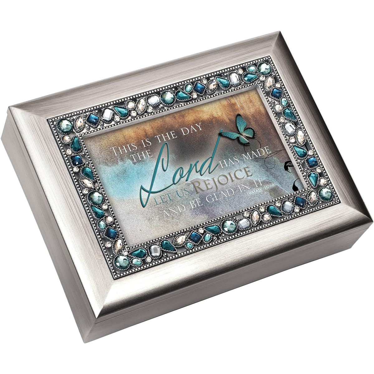 Cottage Garden 129414 Music Box – This is the day & Amazing Grace-teal Jeweled