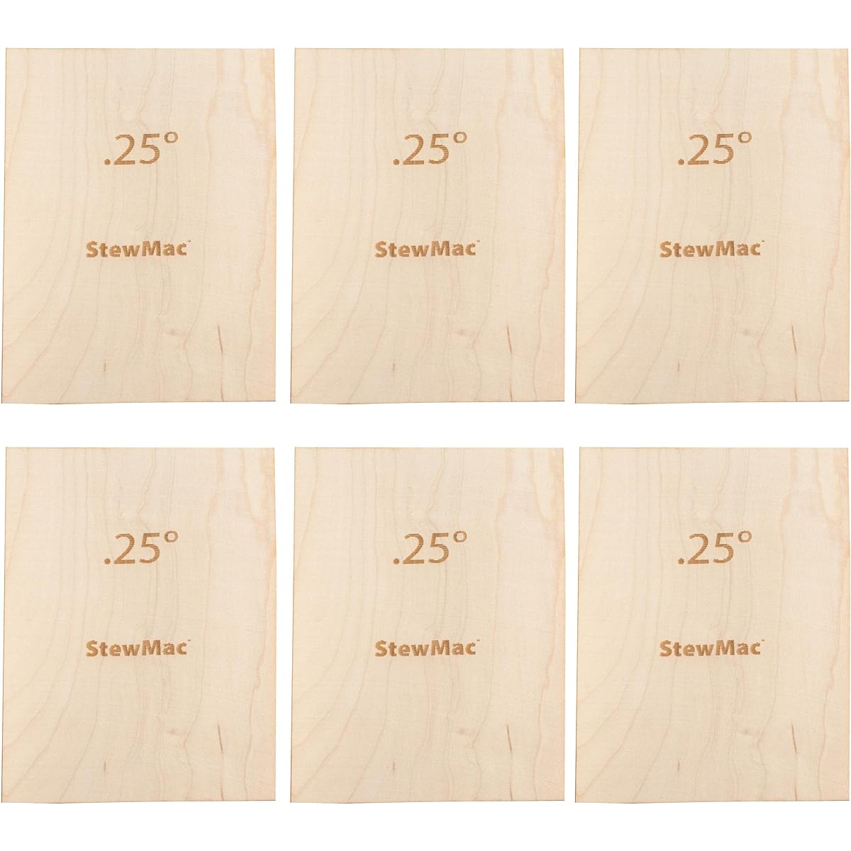 StewMac bass neck shim blank 0.25 degree shim 6 pack