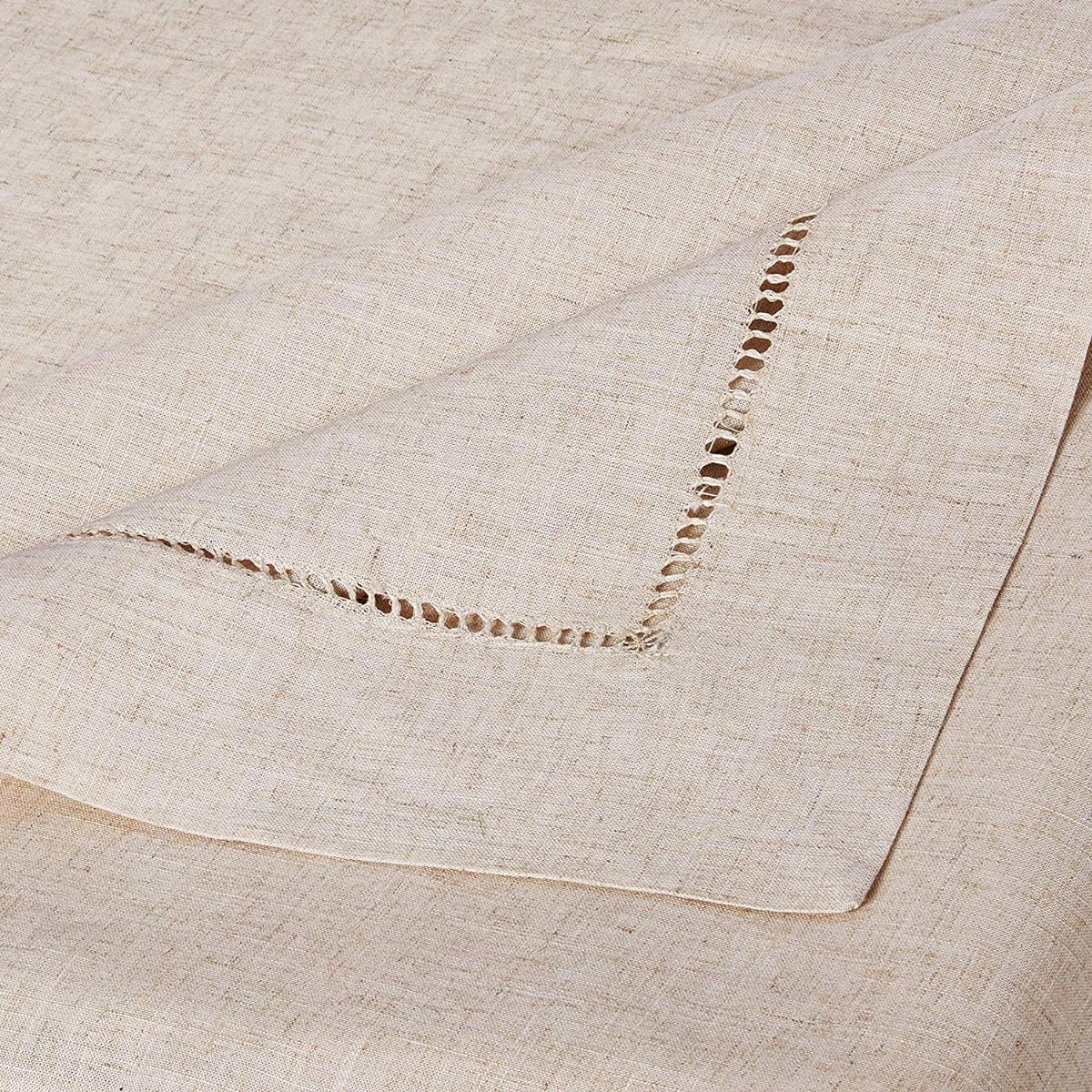 Fennco Styles Tuscan Contemporary Linen Blend Table Linen Dinner Table Picnic Table Party Wedding Decoration 65 x 160 Inch, Tablecloth Brown