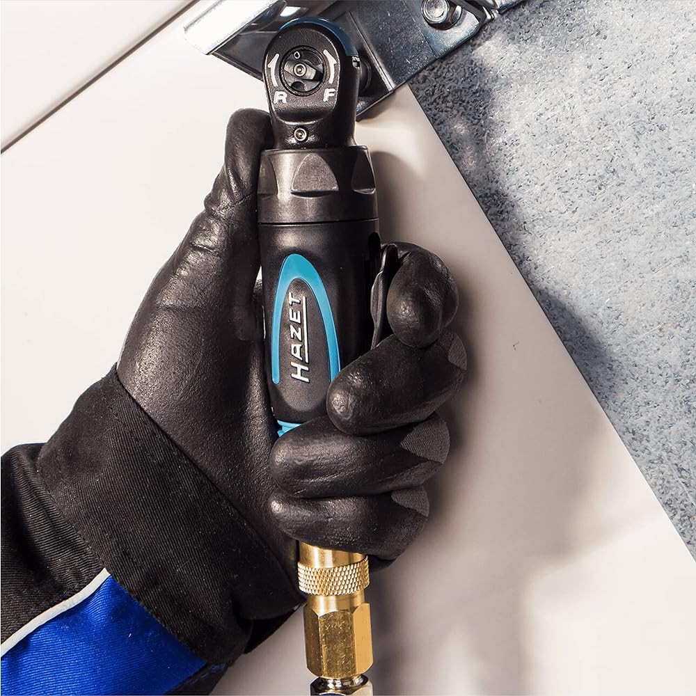 HAZET Mini Air Ratchet Wrench Multicolor Short Design, 300rpm, Low Vibration, 10mm (3/8 inch) Square Drive | Maximum Tightening Torque 54Nm [Japanese Official Import] 9021P-2