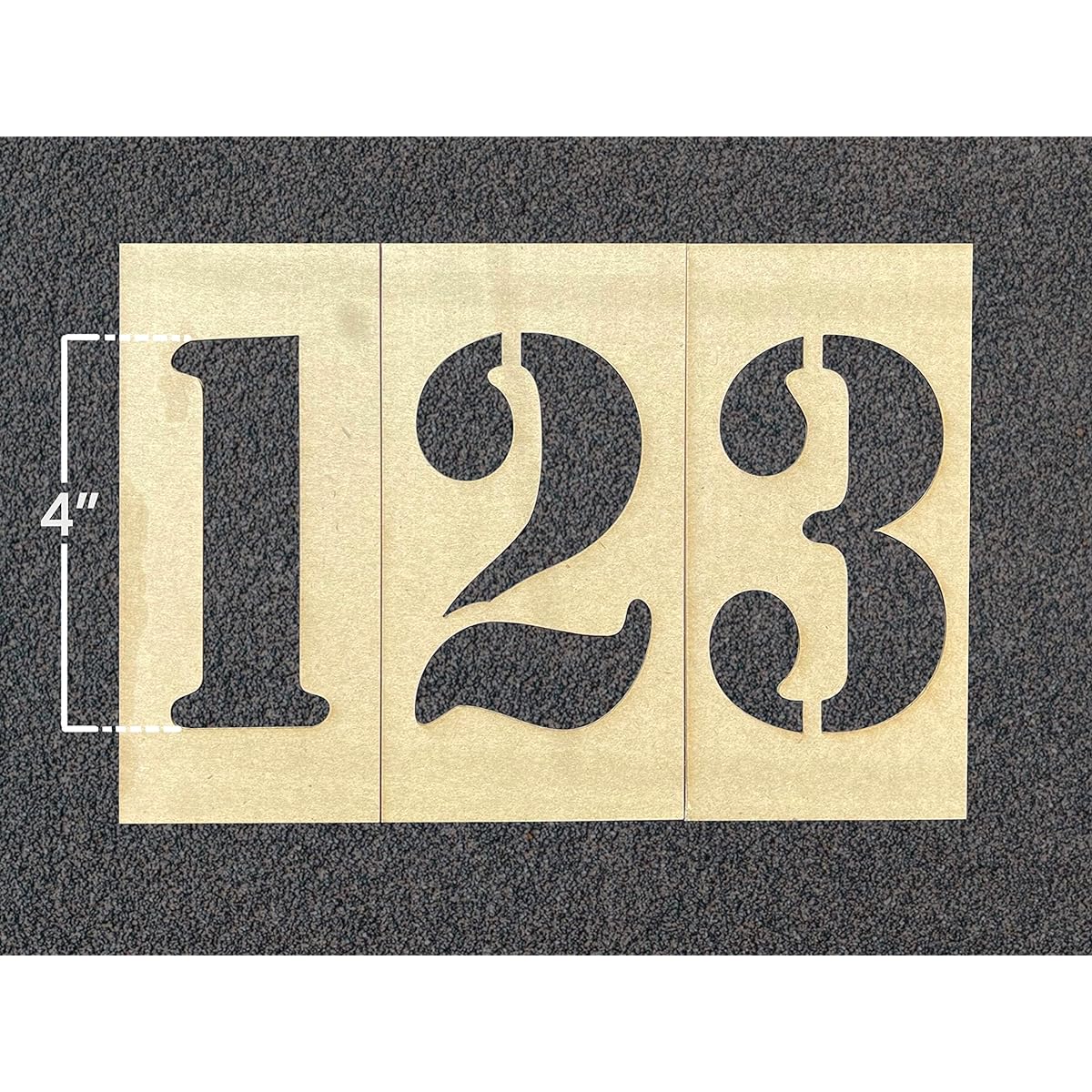 APS 4" Parking Number Stencils 0-9 | 10 Pieces | Number Parking Stencils for Painting | Parking Space Number Pavement Stencils | Curb Number Paint Kit | Made in the USA from Recycled Cardboard