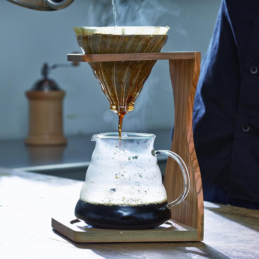 HARIO V60 Olive Wood Stand Set for 1-4 Cups Coffee Dripper Present Gift VSS-1206-OV