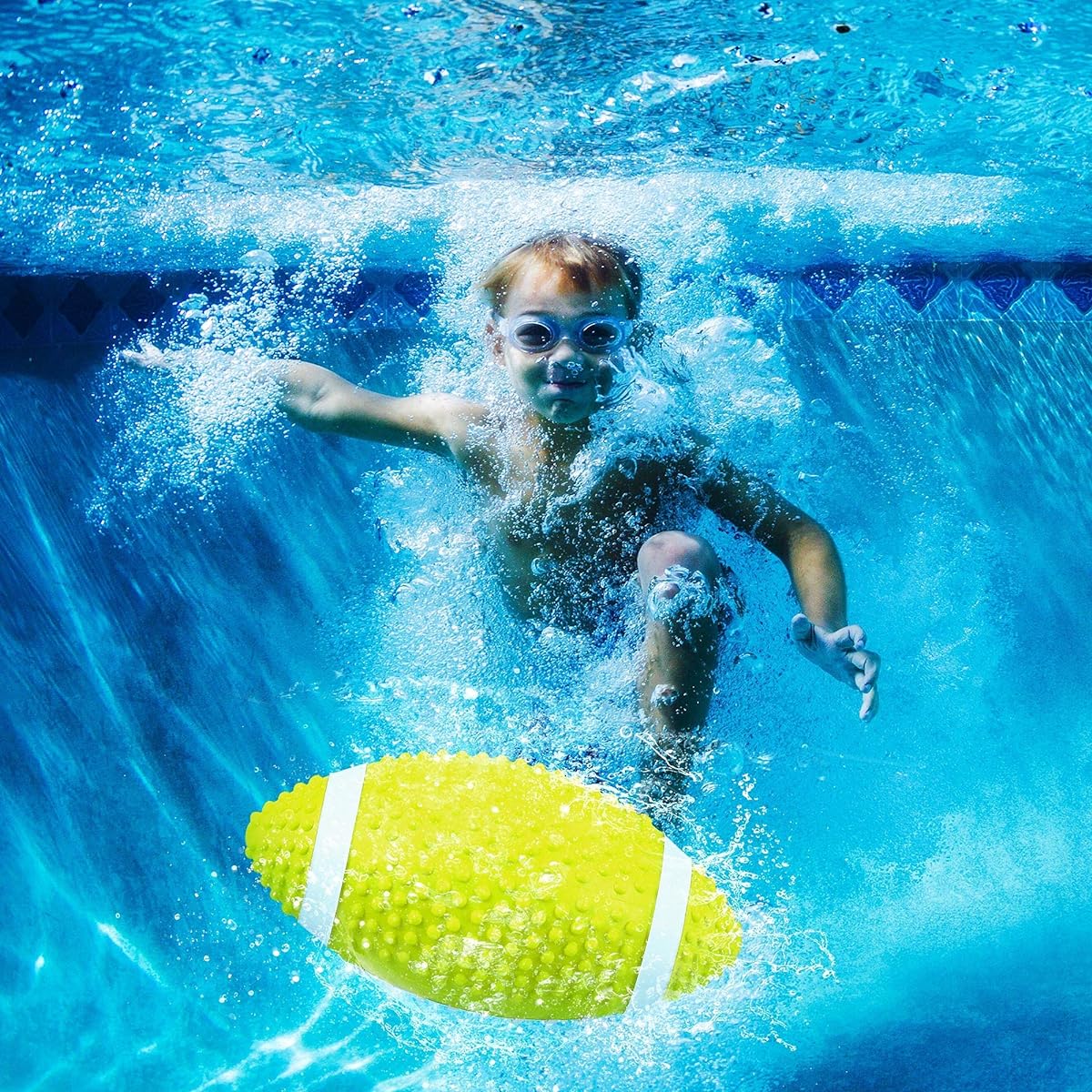 Hiboom Swimming Pool Football, Water Football for Pool Underwater Passing Dribbling Beach Football Waterproof Pool Water Diving Game Toy for Teens Adults Water Filled Ball (Yellow)