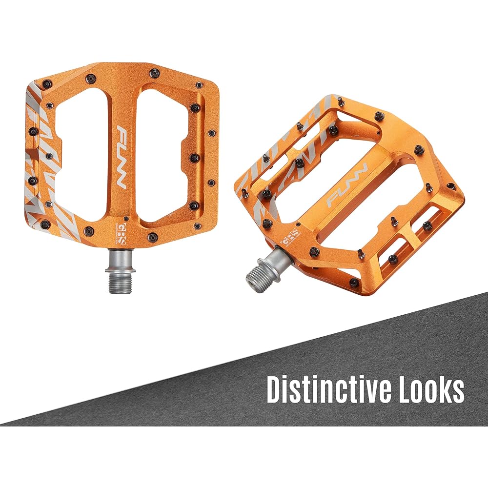 Funn Fundamental MTB Pedals - Lightweight Large Area Flat Pedals - Applicable to Mountain Bikes, Road Bikes, Cross Bikes, BMX Bikes, Gravel Bikes Bicycle Pedals - 9/16" Steel Axle
