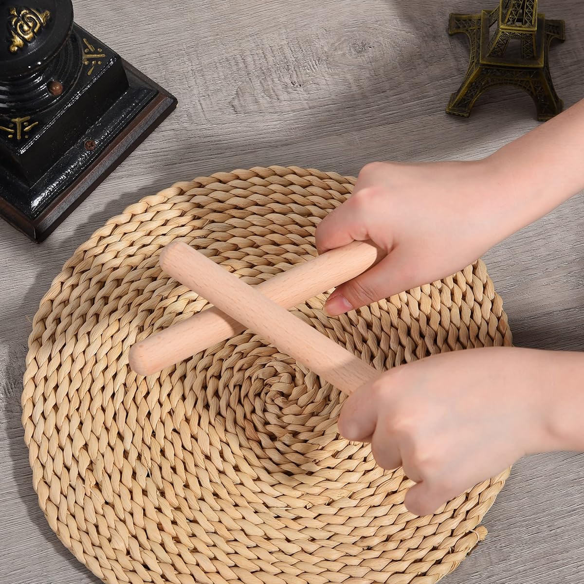 32 Pieces Rhythm Sticks for Kids Bulk 8 Inch Wooden Music Lumi Stick Classroom Percussion Instrument