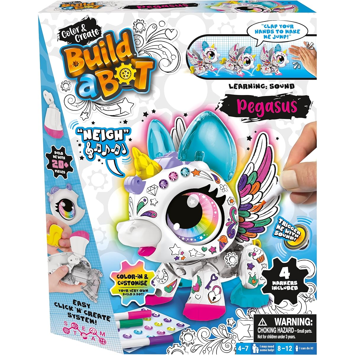 Build a Bot Color & Create Large Pegasus - Build your own robotic pet