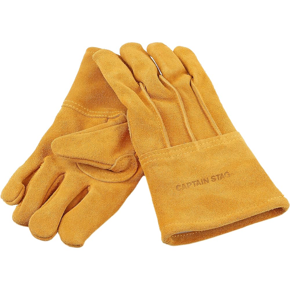CAPTAIN STAG Outdoor Camping BBQ Soft Leather Gloves Gloves Cowhide