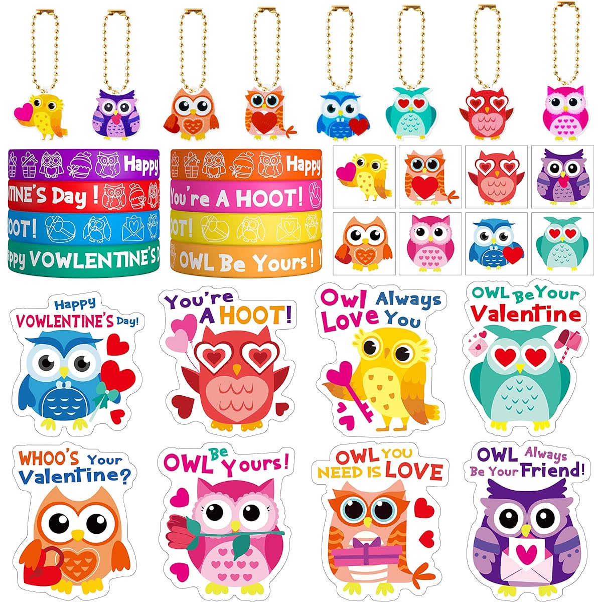 WATINC WT-Valentine Owl Keychain Gift 32p