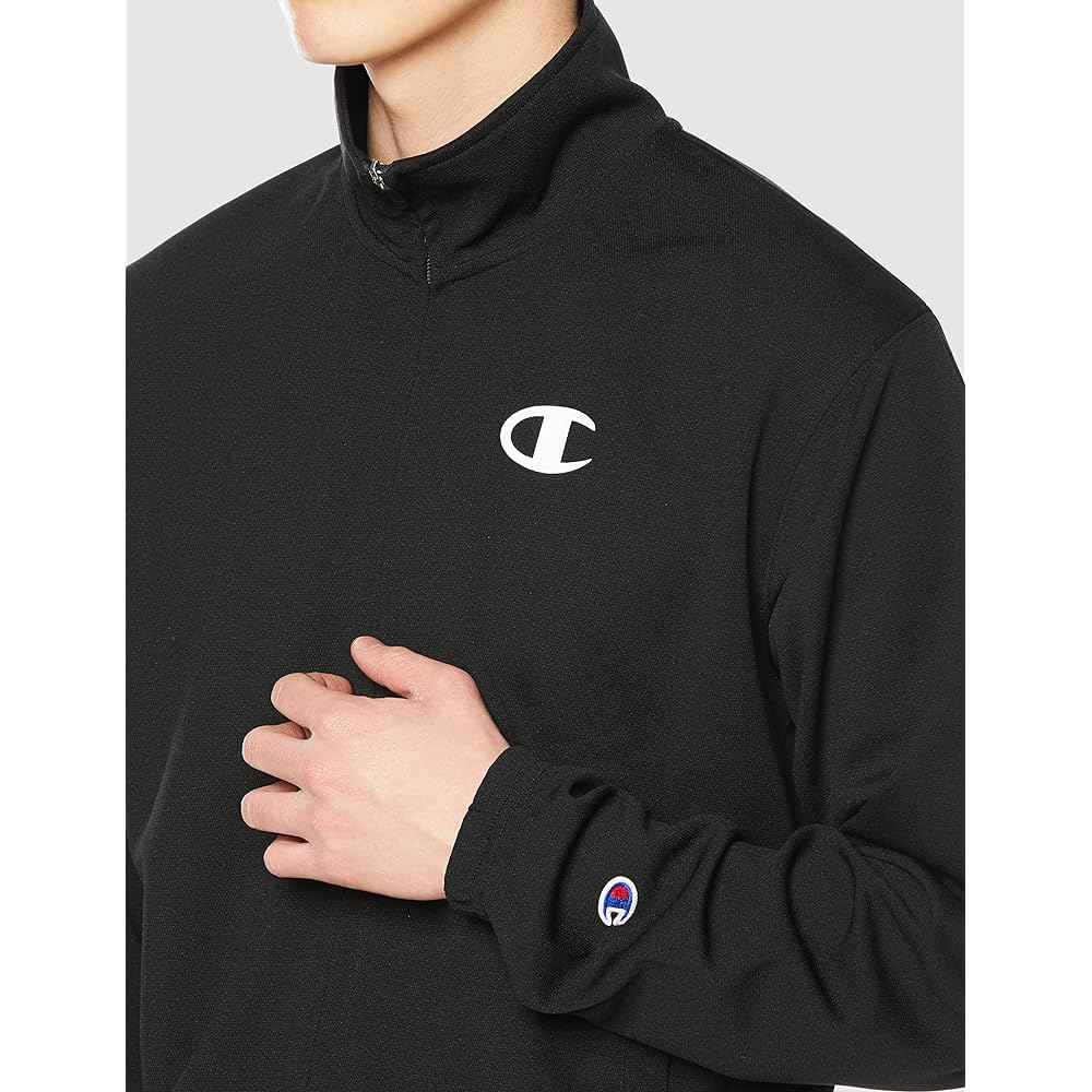 [Champion] Jacket, Long Sleeve, Quick Dry, One Point Logo, Stand Zip Jersey Top, Men's Sports C3-XSE01