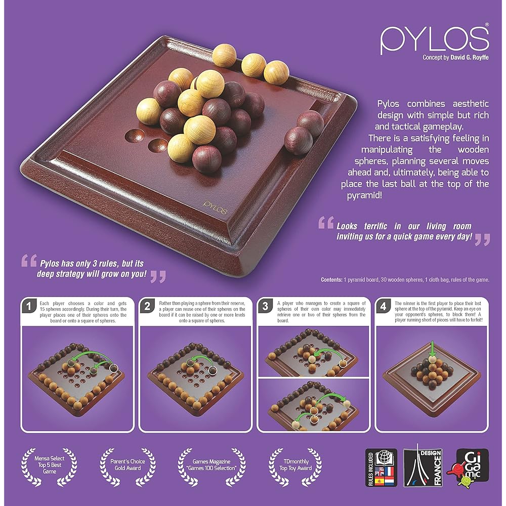 GIGAMIC PYLOS [Japan Authorized Distributor] Board Game Table Game Educational Toy Toy Children Brain Training France