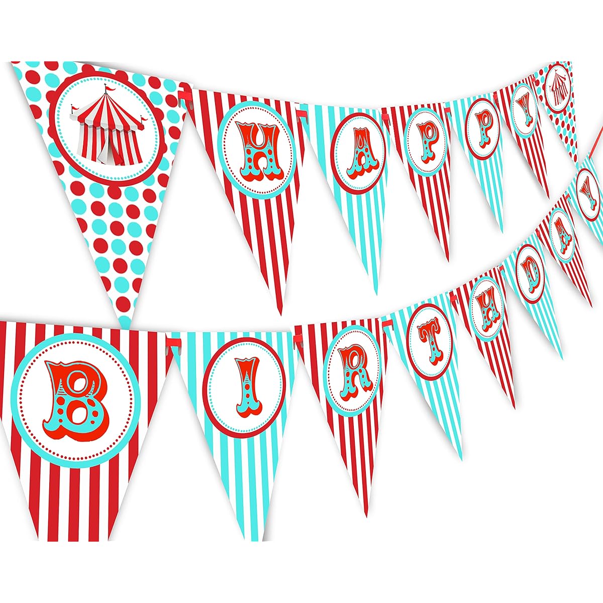Circus Carnival Happy Birthday Banner Pennant by POP parties