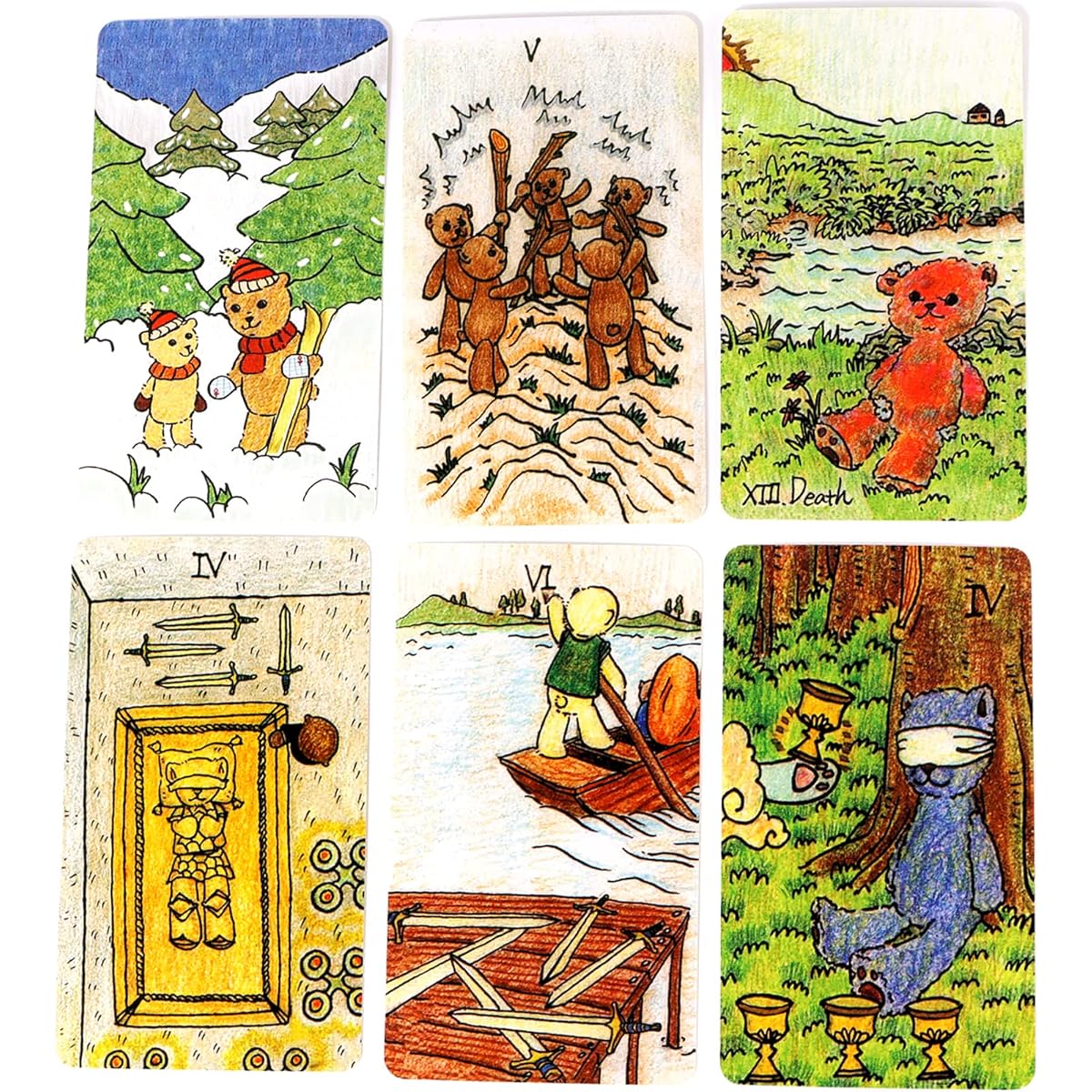 mrdiyshisha Muppet Bear Tarot Muppet Bear Tarot Deck 80 Cute Tarot Cards (2 Special Cards Included) Pocket Size: 103mm x 60mm - Muppet Bear Tarot