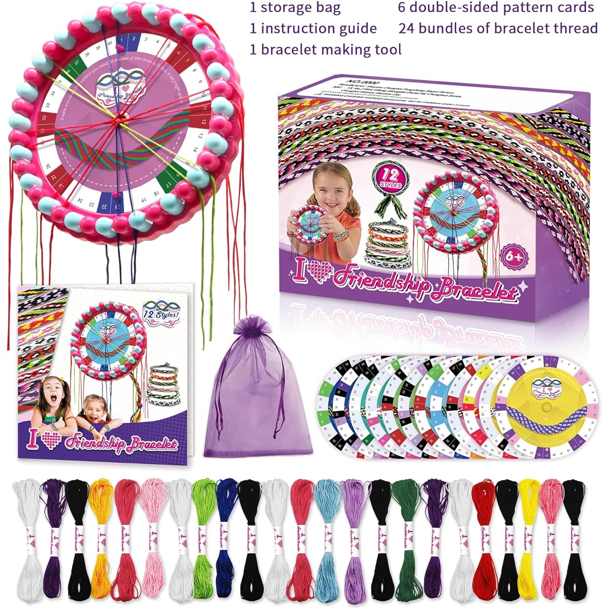 MQfirlin Friendship Bracelet Making Kit for Girls 10-12 Jewelry Making Kit for Girls 8-12 Arts & Crafts for Girls 8-12 Cool Maker Pop Style Bracelet Maker Birthday Gift for Girls 1806