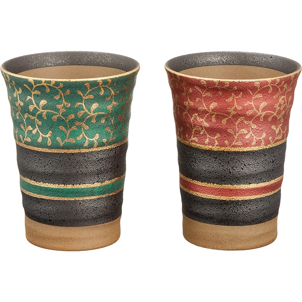 Maruyone Kutani Ware Pair Free Cup/Golden Arabesque K5-1049