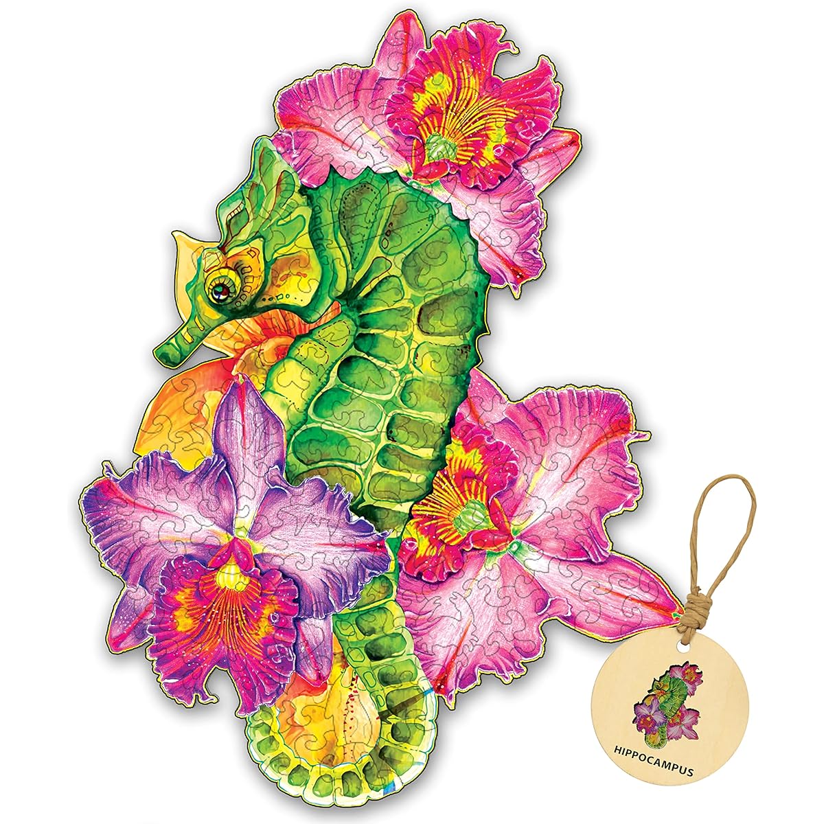 DEPLEE Wooden Puzzle for Adults Capo Campus Wooden Jigsaw Puzzle Uniquely Shaped Wooden Animal Puzzle Creative Challenge for Adults, Family and Friends | 120-150 Pieces – 11.4x8.7" (19.2x8.75") | Medium