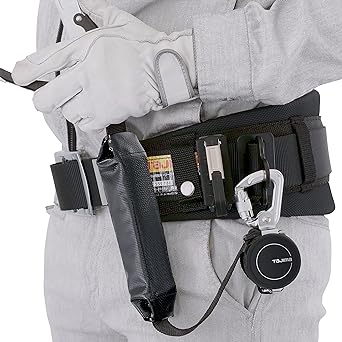 Tajima New Standard Safety Belt Lanyard for torso belt that can be easily removed when not in use KR150FA Single lanyard Ultra-compact and lightweight reel with constant winding Lightweight steel hook L4 Can be switched to auto stop Adjustable stopper th