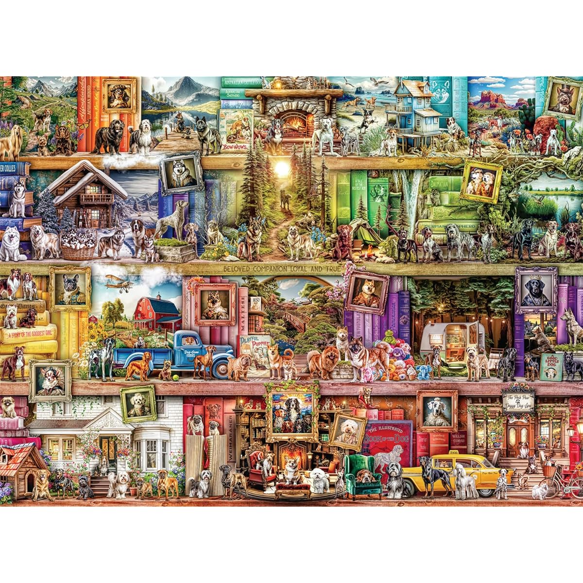 Buffalo Games - Amy Stewart - Dog Library - 1000 Piece Jigsaw Puzzle for Adults Challenging Puzzle Perfect for Game Night - Finished Size 26.75 x 19.75