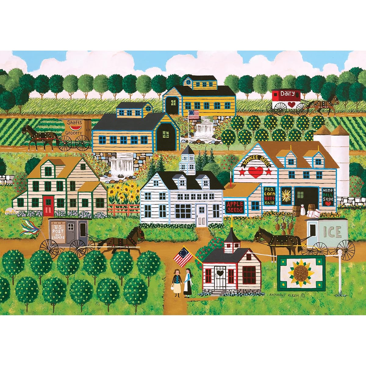 RoseArt Home Country Jigsaw Puzzle 1000 Pieces Yankee Seed Co.