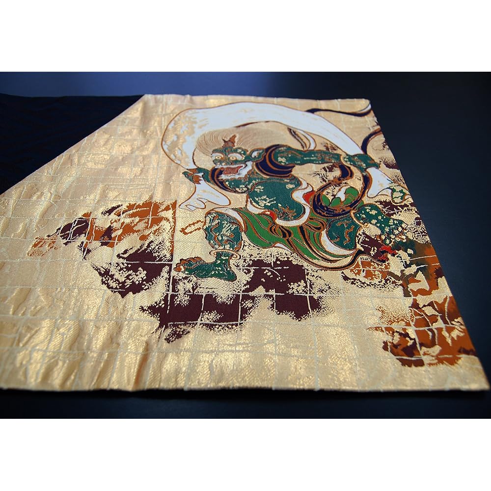 Japanese Style Kimono Table Runner, Obi, Boxed, Packaged, Great as a Japanese Souvenir, 120cm (Fujin Raijin), Perfect as a Gift, Packaged