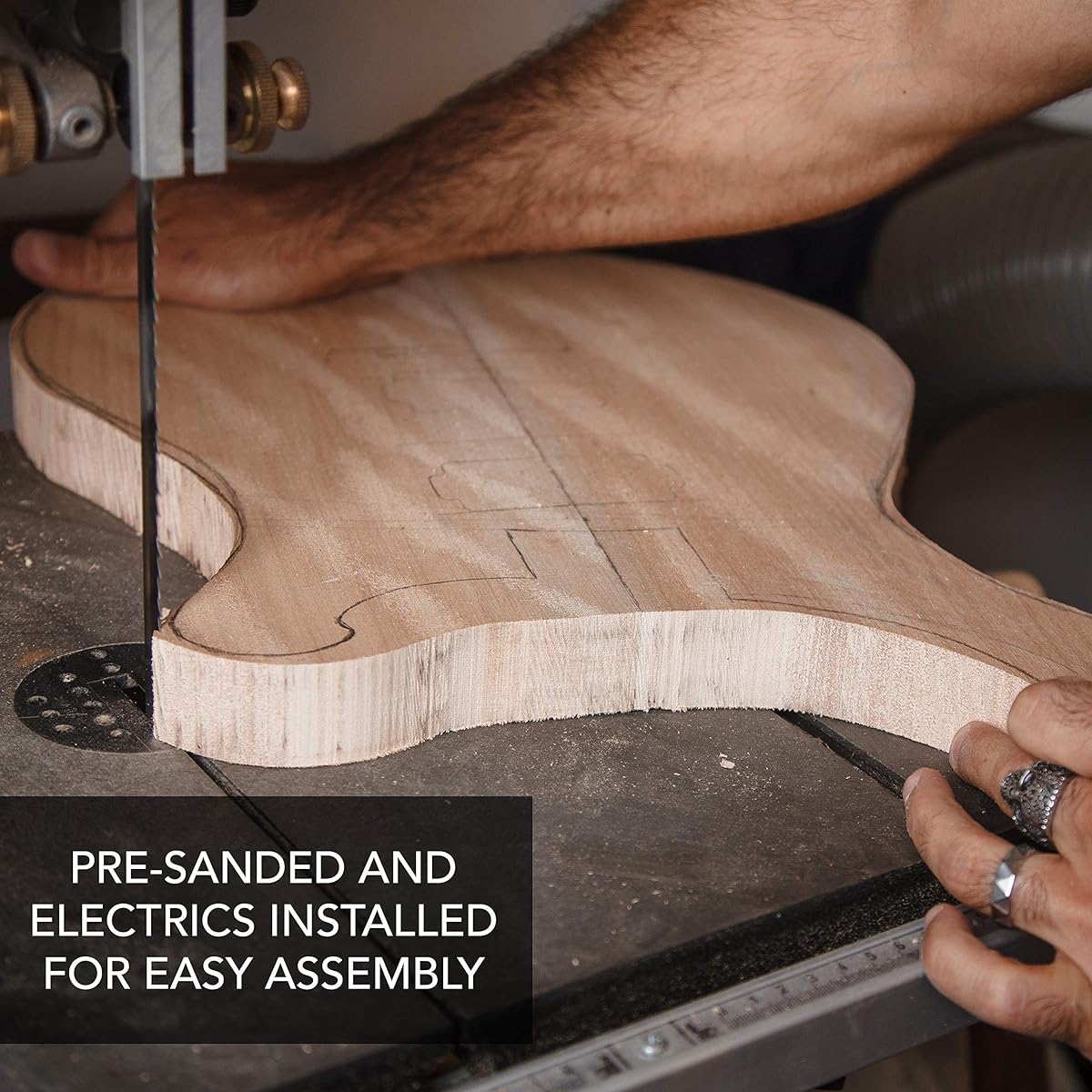 DIY Bass Guitar Kit - Build your own electric bass with Phoenix Tree Wood Body, Pickguard, Electronics, Maple Guitar Neck & Rosewood Fretboard - DIY Guitar Kit Bass Guitar Neck & Guitar Body