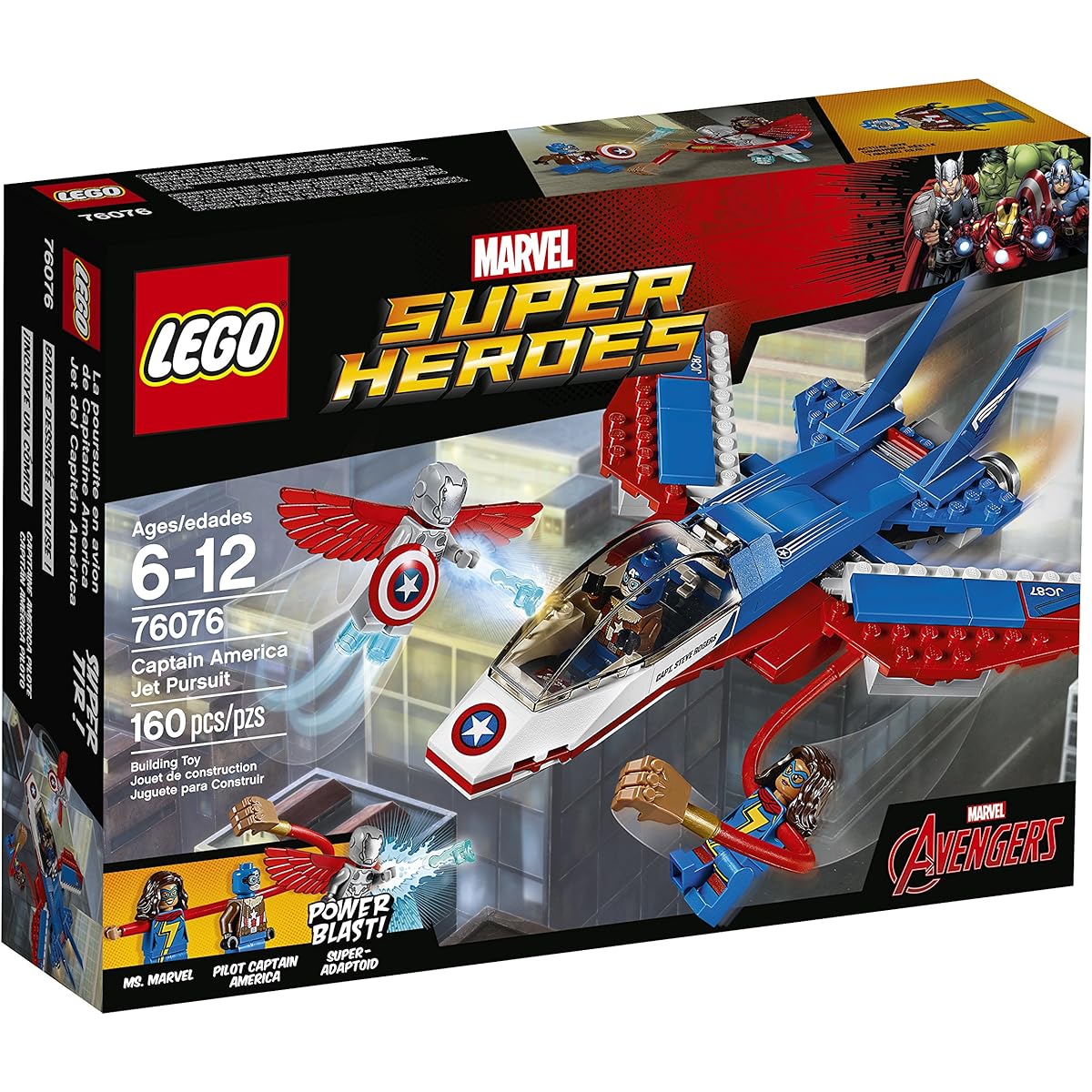 LEGO Super Heroes Captain America Pursuit Jet 76076 Building Kit (160 Pieces)