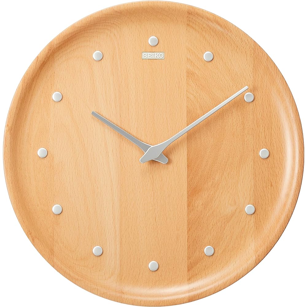 Seiko Clock Wall Clock Natural Colored Wood Diameter 270 x 37mm Analog KX622H