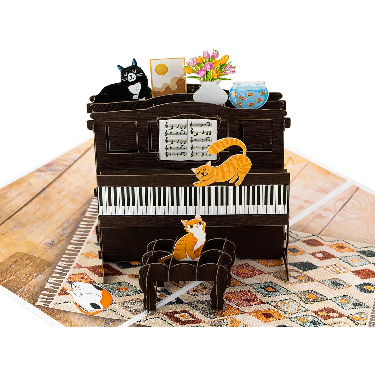 TRUANCE Pop-up Card Cat on the Piano