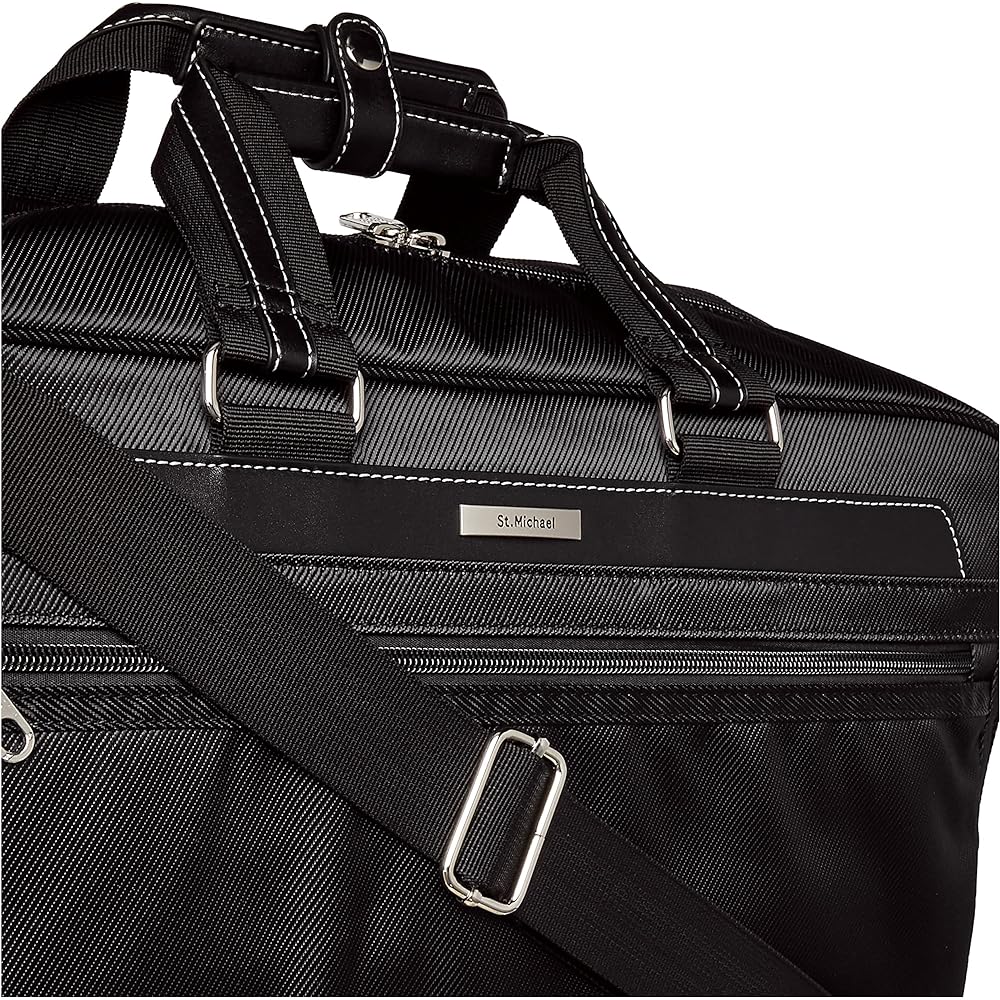 [St. Michiel] Boston Bag, Approximately 1-3 Nights Men's, Detachable Shoulder Belt, Lightweight Golf Bag, 22 cm, Black
