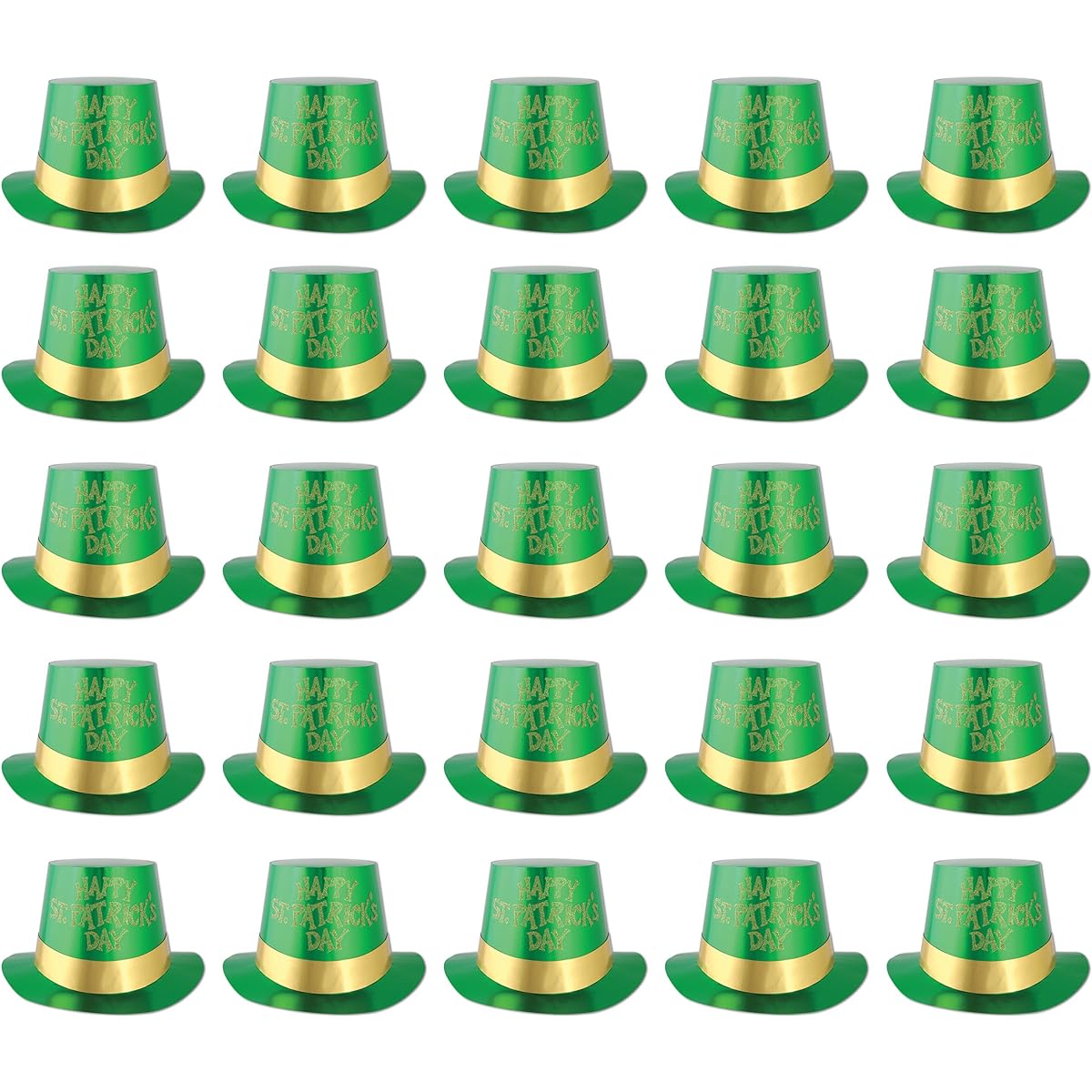 [Beistle] 33620-C25 Sparkly St. Patrick's Day Foil Hi-Hats, Pack of 25