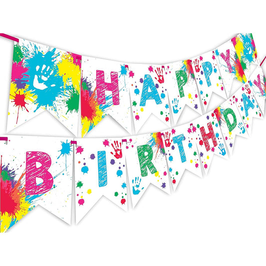 Art Party Happy Birthday Banner - Art Party Supplies - Art Party Decorations - Banners