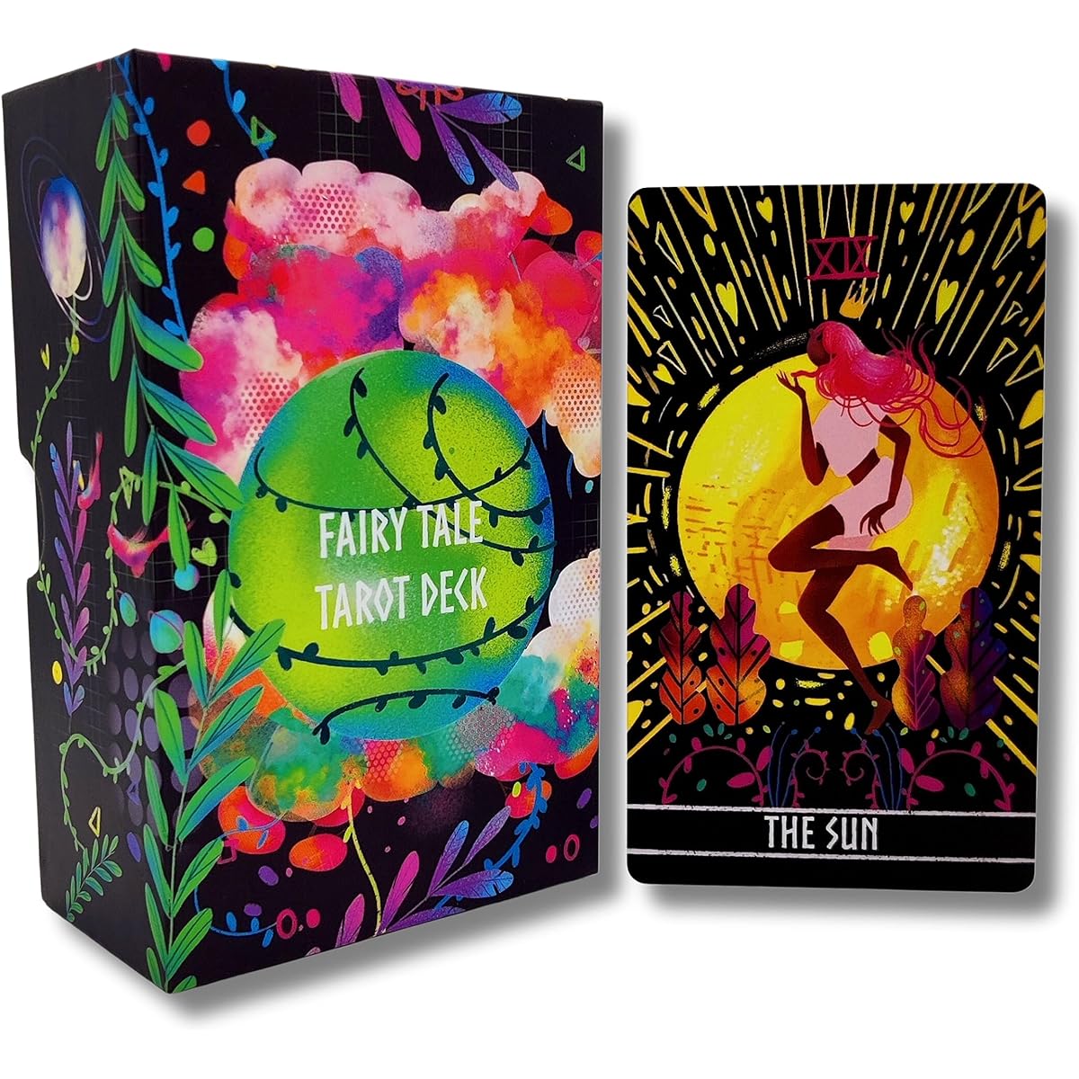 La Muci Fairy Tale Tarot Card Deck with Guidebook Major/Minor Arcana Full Tarot Deck Rainbow Tarot with 78 Cards Tarot Card Set Unique Floral Design Modern Tarot Cards for Beginners